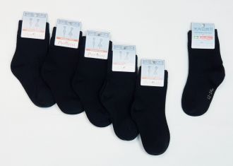 Детски чорапи черни - 6 чифта ( от 0/6м. до 11/12год.)